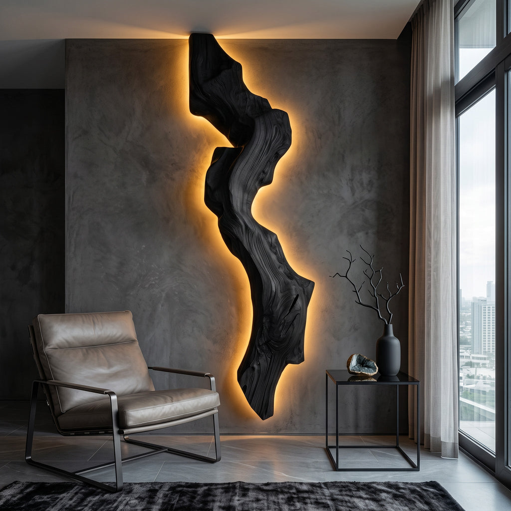 Abstract Live Edge Wall Lamp For Bedroom RTTHHNLAM050