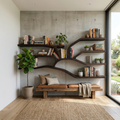 Handcrafted Sculptural Wooden Bookshelf For Living Room Decor RTTHTTBS131