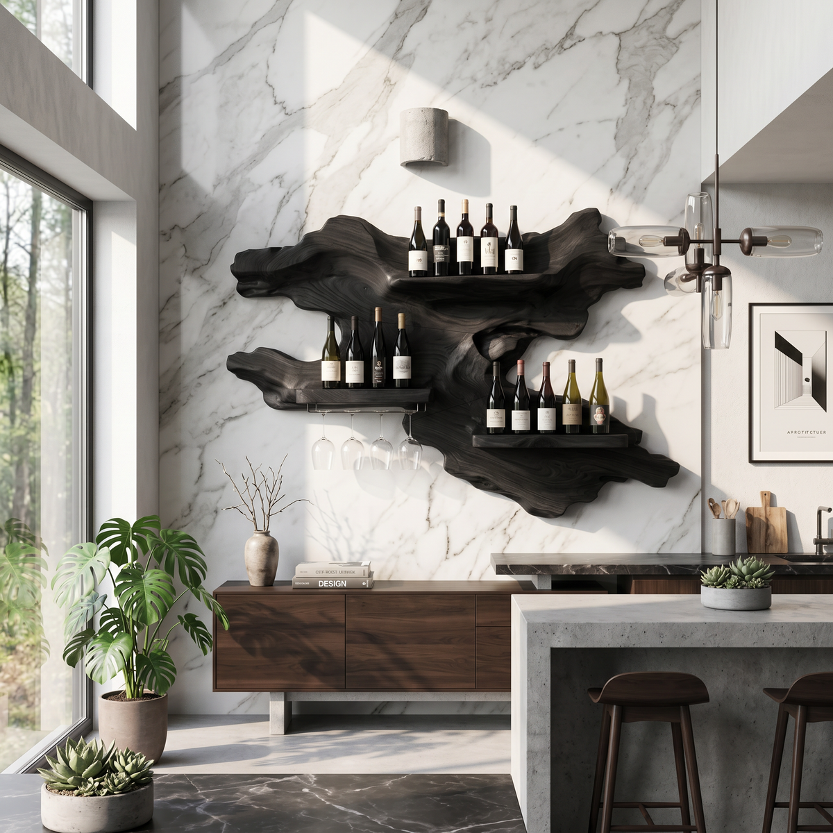 Farmhouse Wooden Wine Rack For Home Bar SILDTTRWH095
