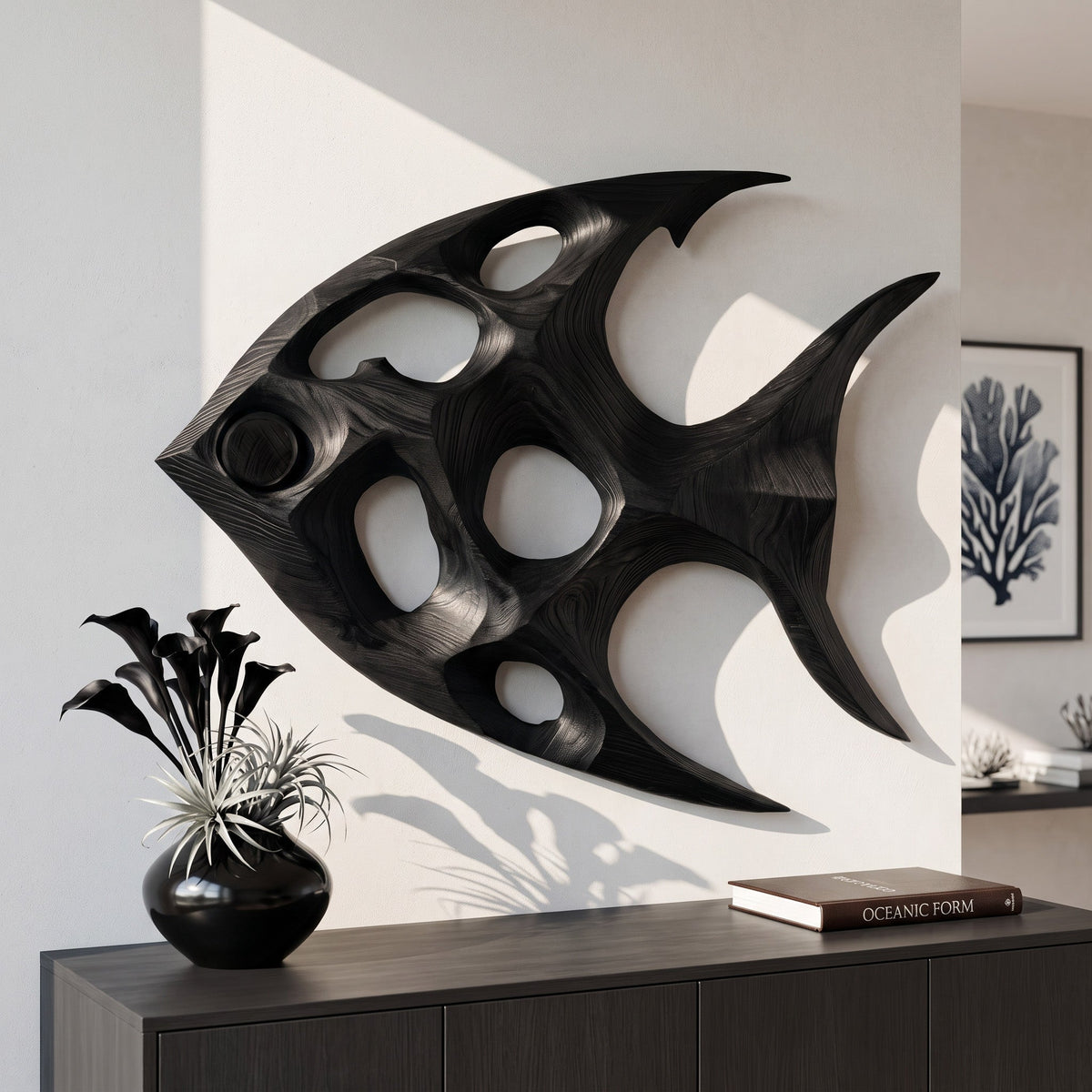 Artistic Sculptural Wall Art Fish-Inspired For Living Room SITHHNWA034
