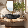 Farmhouse Handcrafted Wooden Vessel Sink For Bathroom SILDTTRVS008