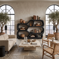 Artistic Curved Bookshelf For Living Room Styling RTTHTTBS043
