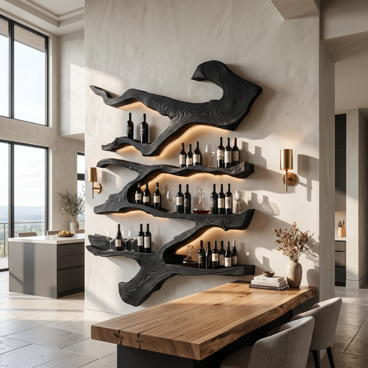 Farmhouse Wine Holder For Furniture Wine Rack Display SILDTTRWH024