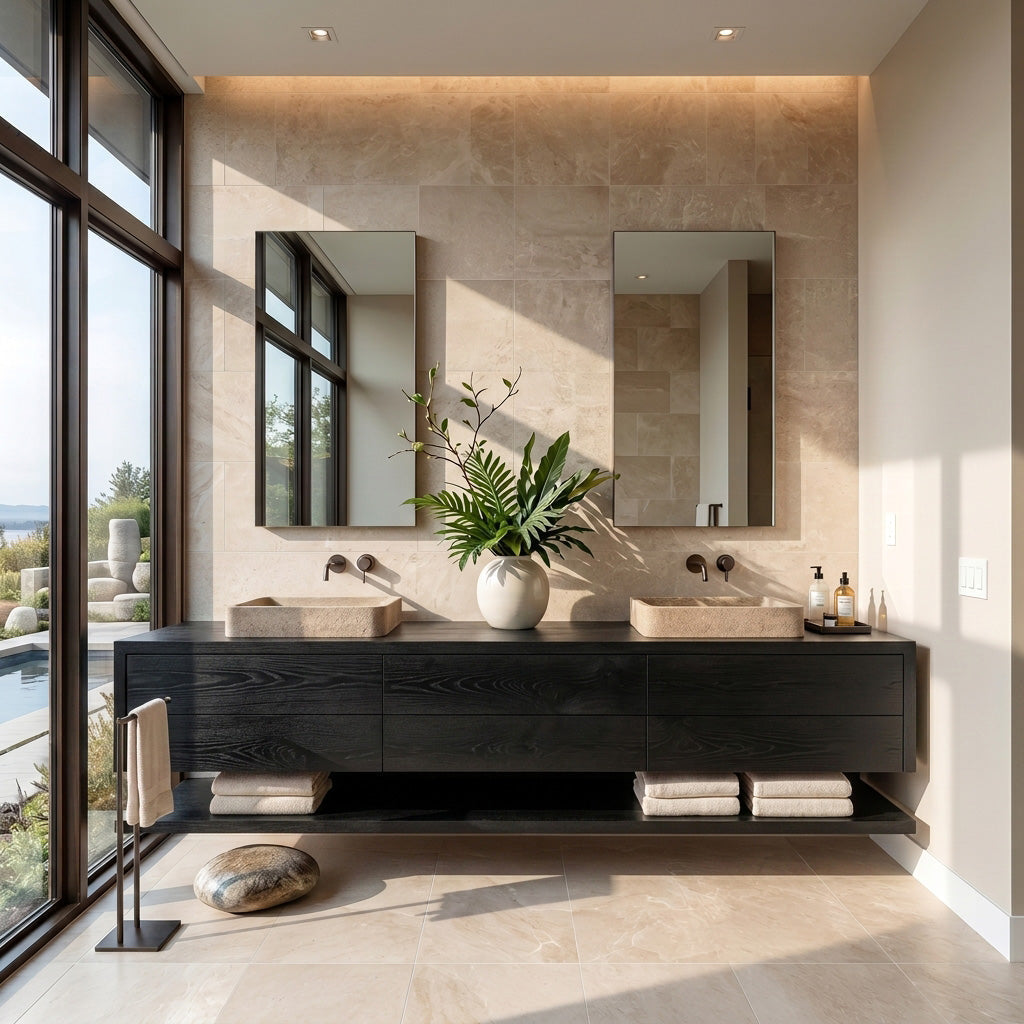 Contemporary Floating Bathroom Vanity With Multiple Drawers For Bathroom RTTHHNBRV045