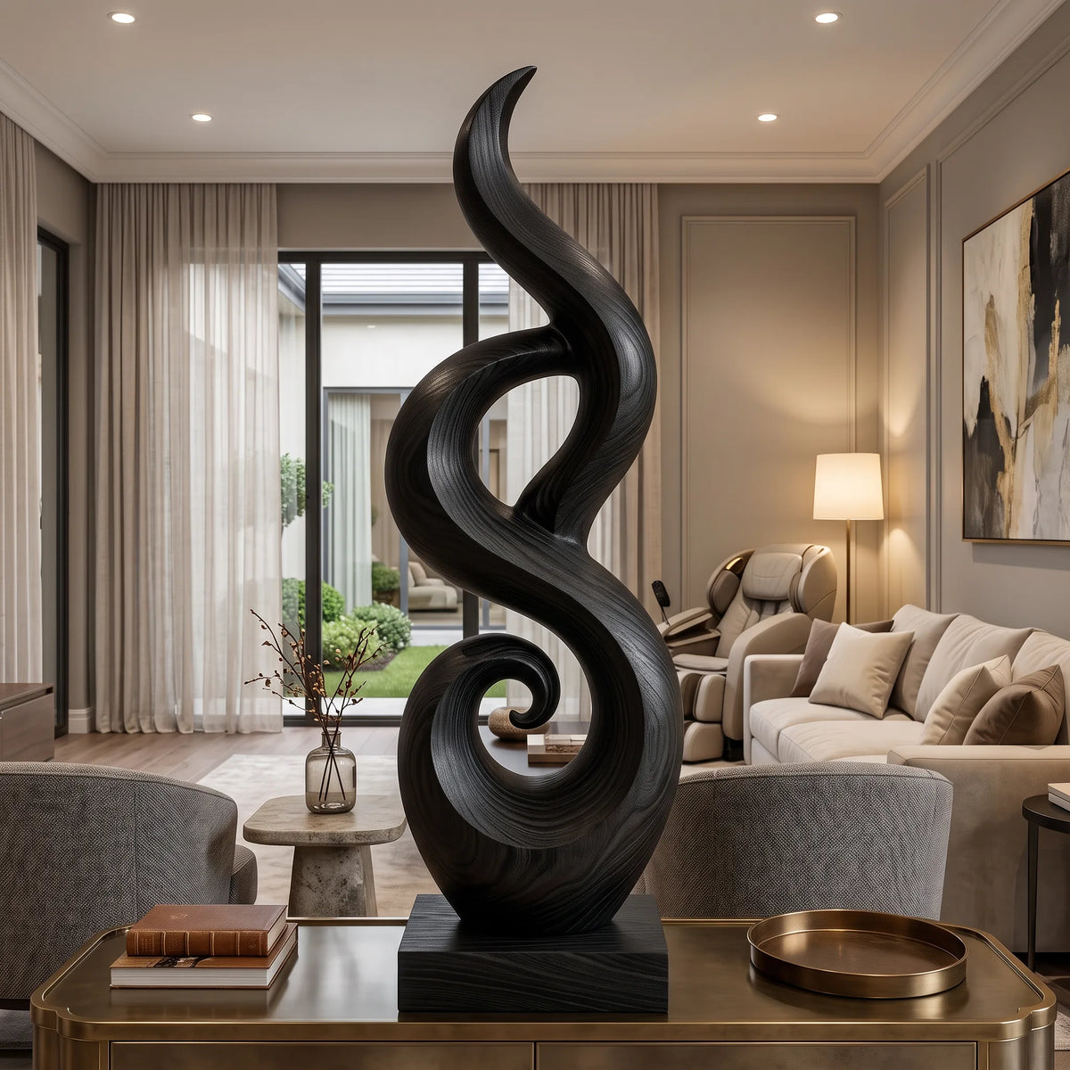 Abstract Wooden Sculpture For Coastal Beach House Decor SILDTTRAS023