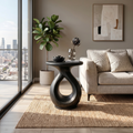 Japandi Twisted Side Table Contemporary Reading Nook SILDTTRSTA032
