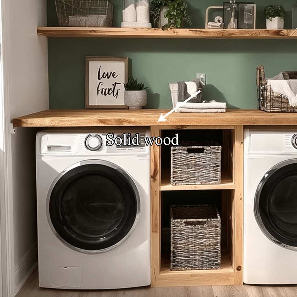 Laundry Nook Shelf Handmade Rustic Wood Gift SINLSALN003