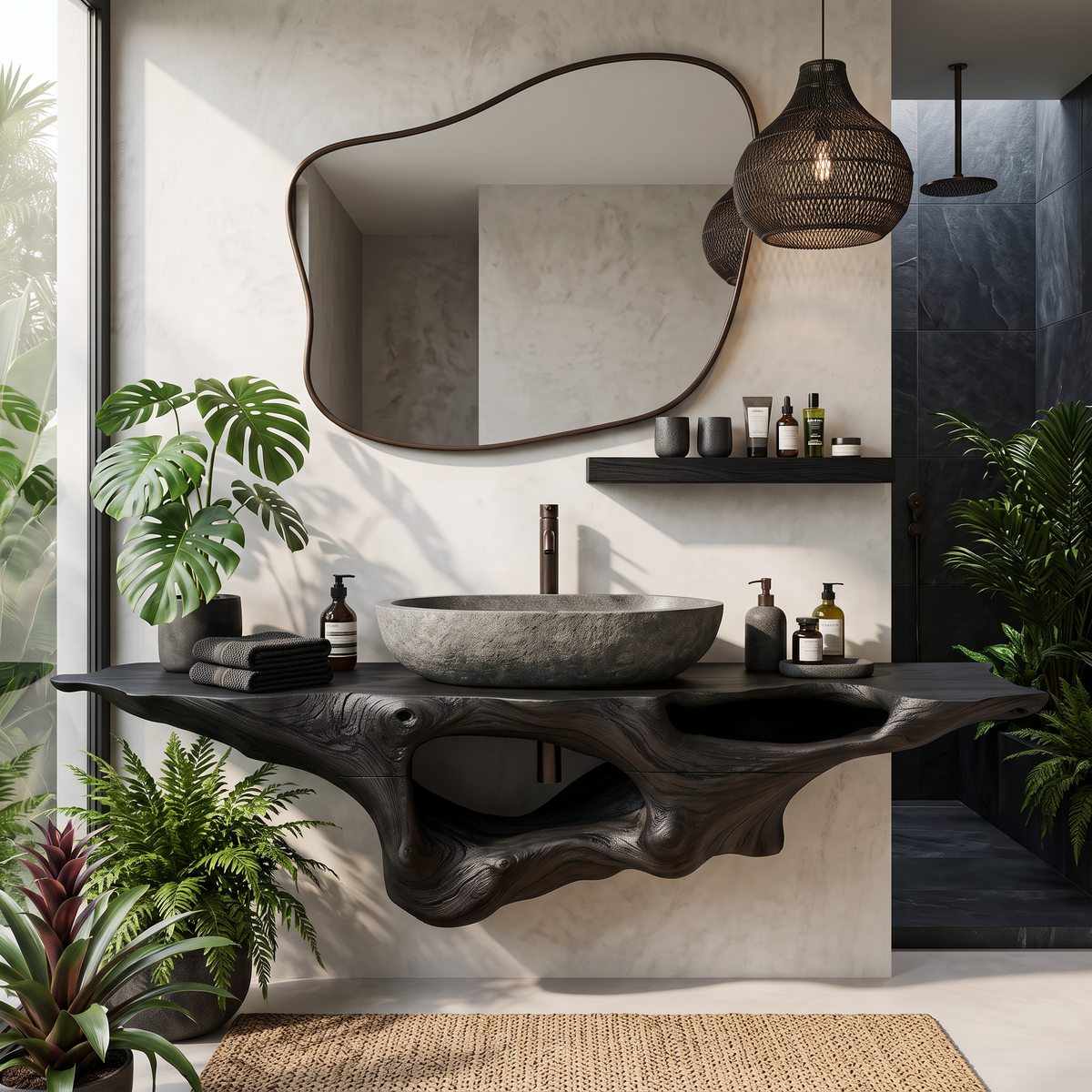Farmhouse Solid Wood Vanity Unique Bathroom Design SILDTTRBAS001