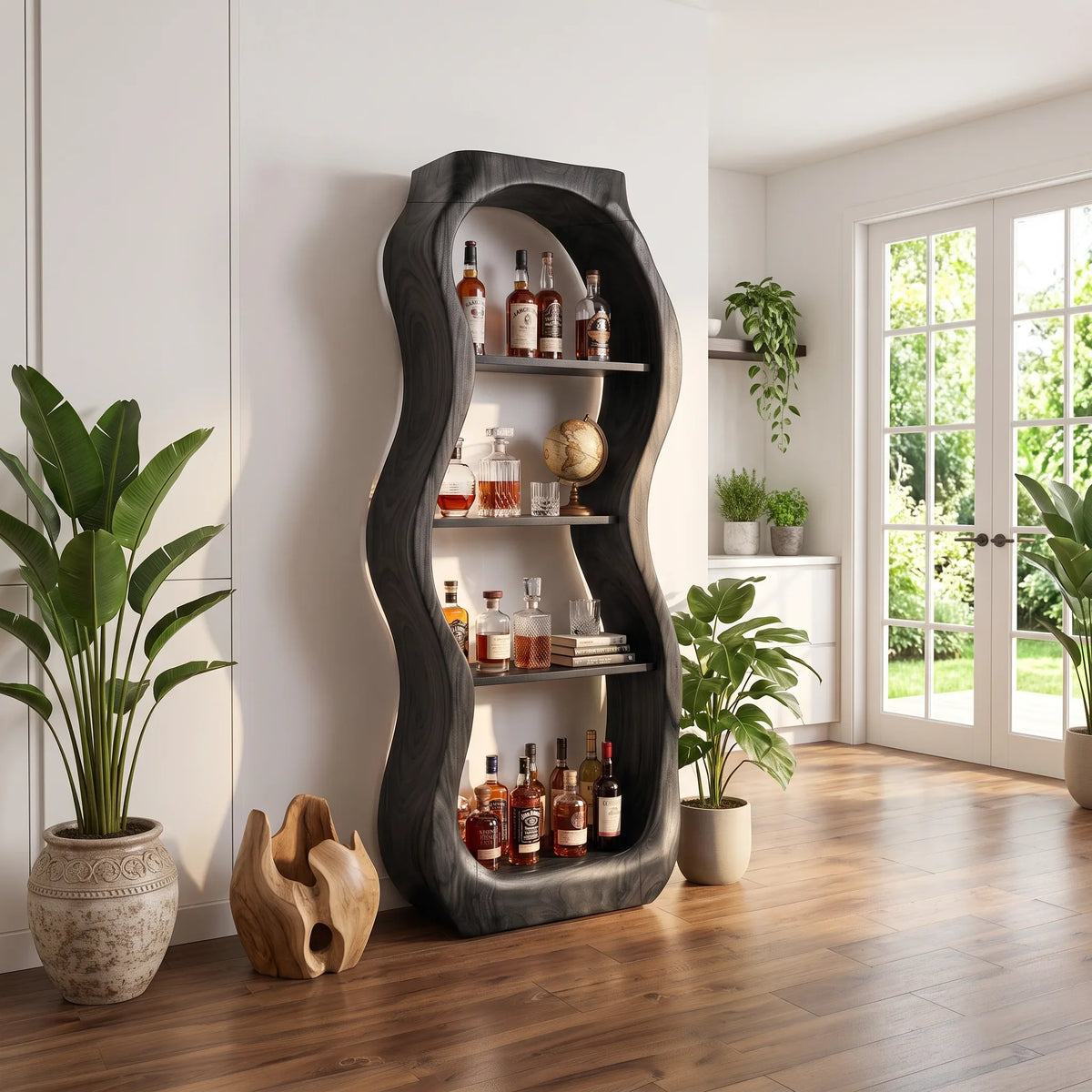 Handcrafted Sculptural Liquor Cabinet Modern Cafe SILDTTRBCA011