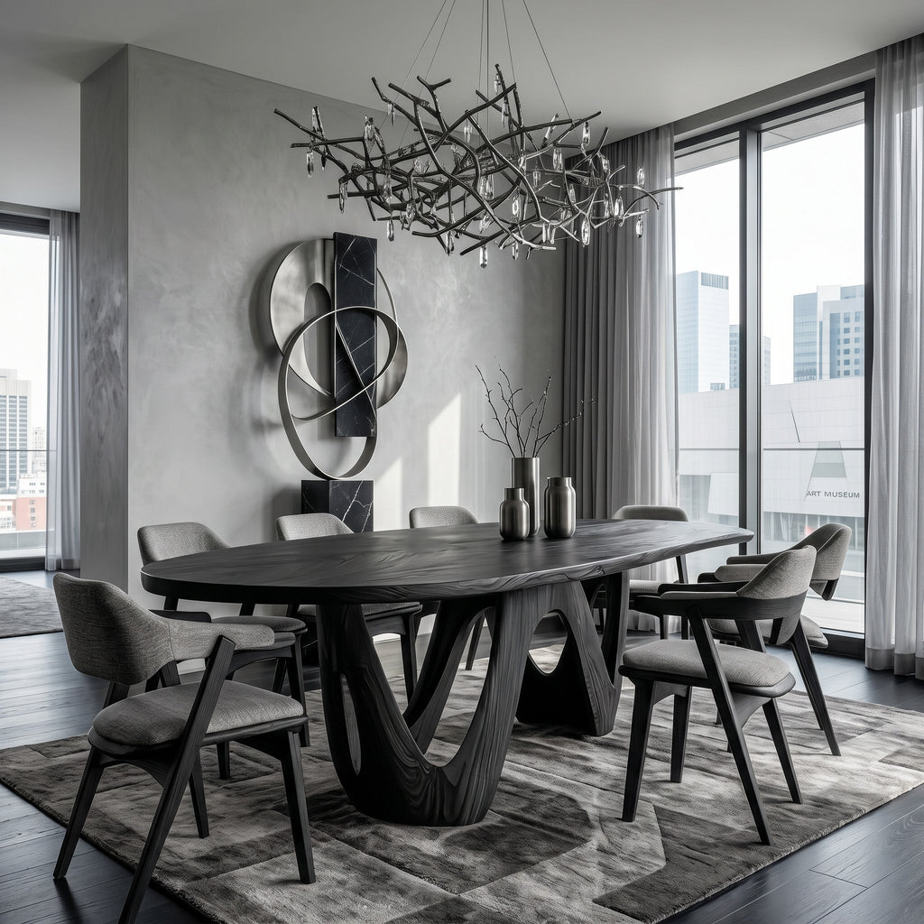 Artistic W-shape Leg Dining Table For Contemporary Dining Room RTTHHNDN093