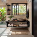 Handcrafted Wooden Vanity For Bathroom Natural Look SILDTTRBRV024