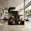 Luxury S-Shaped Wooden Storage Shelf For Contemporary Spaces SILDTTRBS053