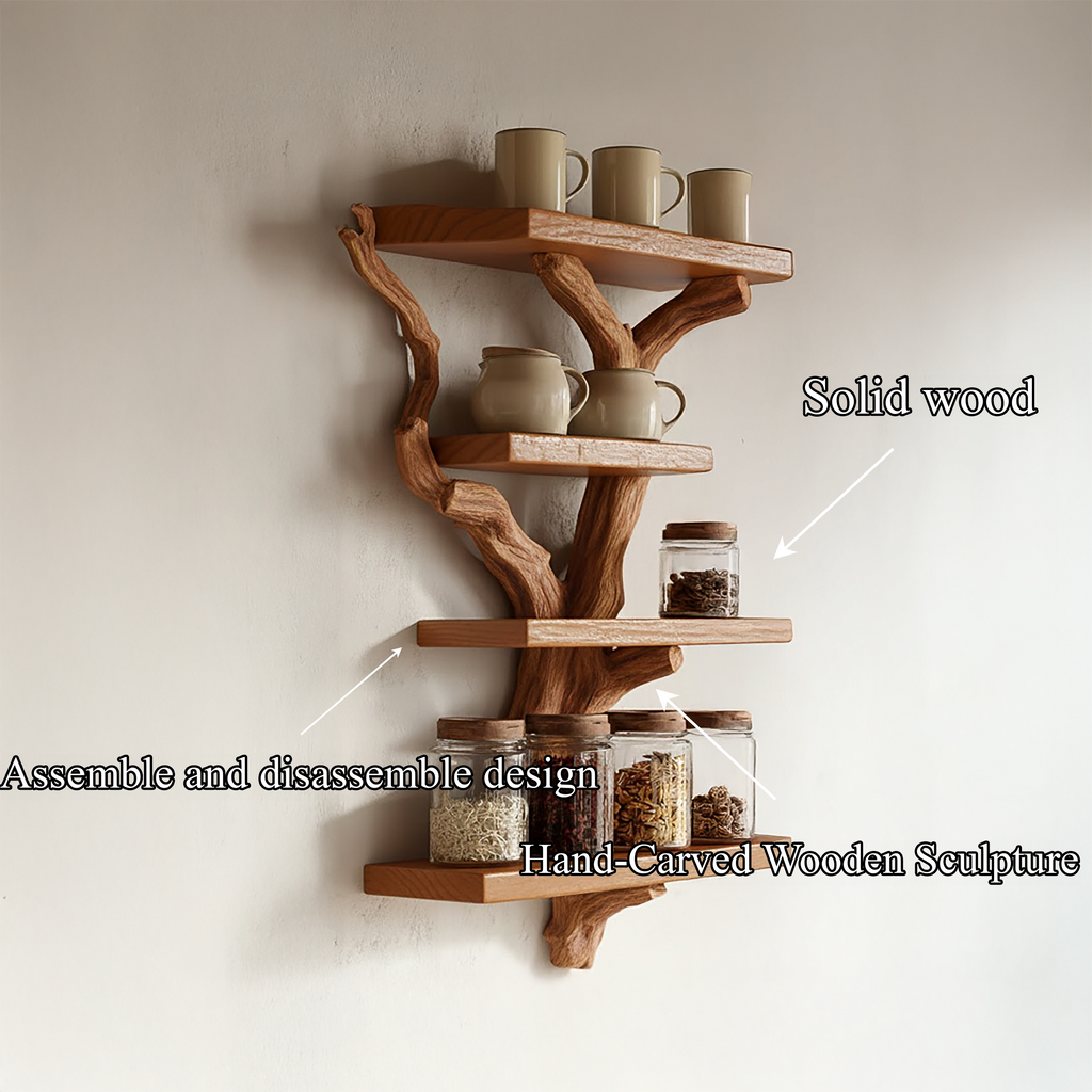 Artistic Branch Kitchen Wall Shelf Kitchen Interior Functional Decor SINLSATBS119