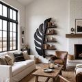 Artistic Wooden Leaf Statement Wall Bookshelf For Elegant Interiors RTTHTTBS093