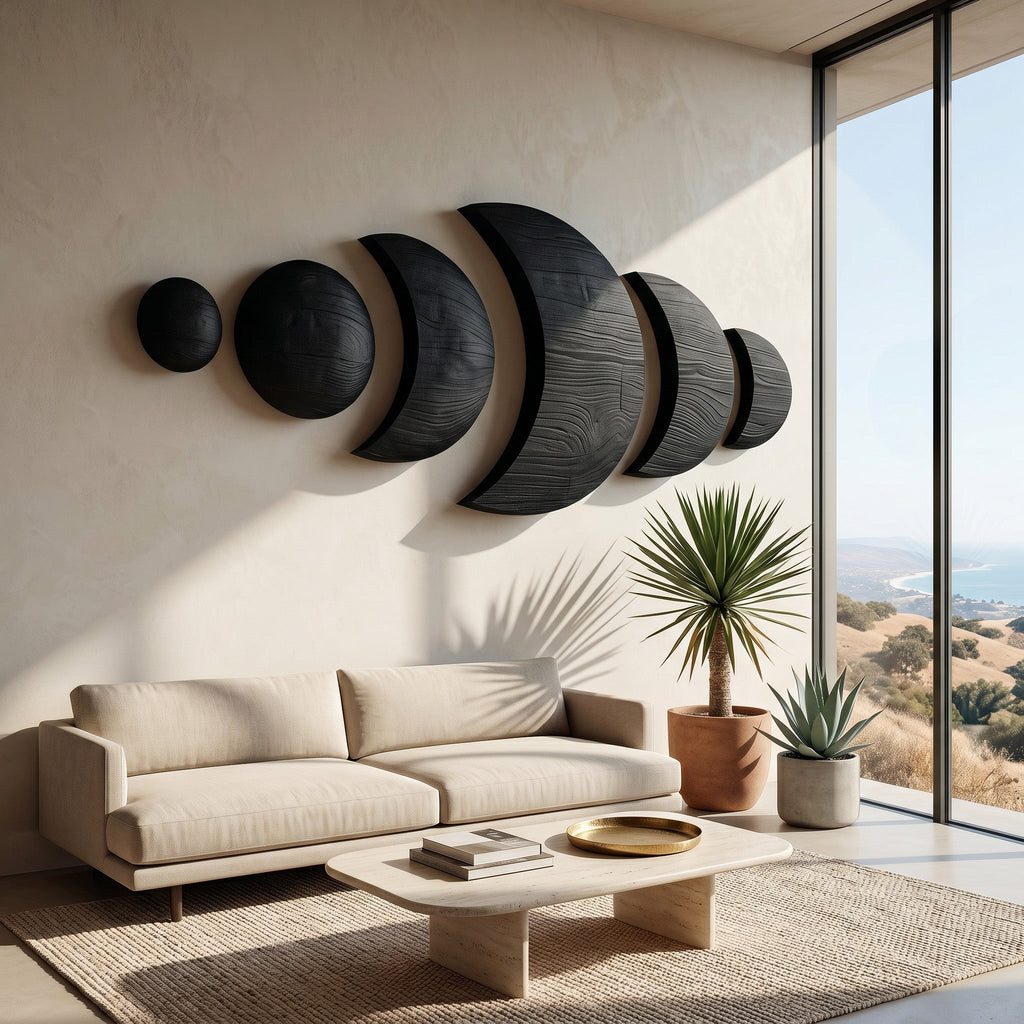 Boho Moon Phase Wood Wall Decor For Living Room RTTHHNWA205