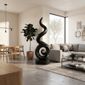 Coastal Spiral Wood Sculpture For Luxury Poolside Patio Decor SILDTTRAS047