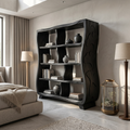 Handcrafted Wooden Bookshelf With Ginkgo Leaf Accents SILDTTRBS029