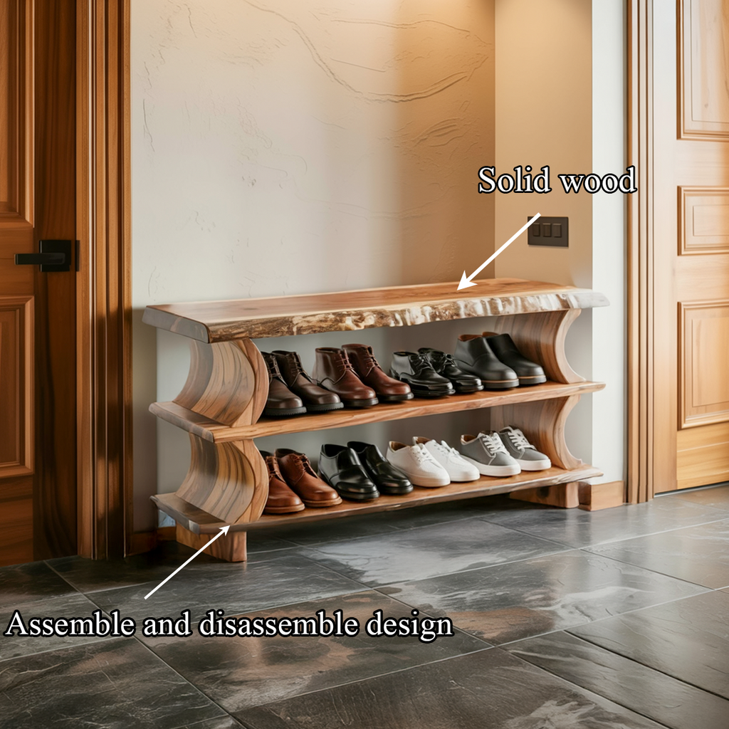 Artistic Wave Shoe Stand Mudroom And Entryway SINLSASB081