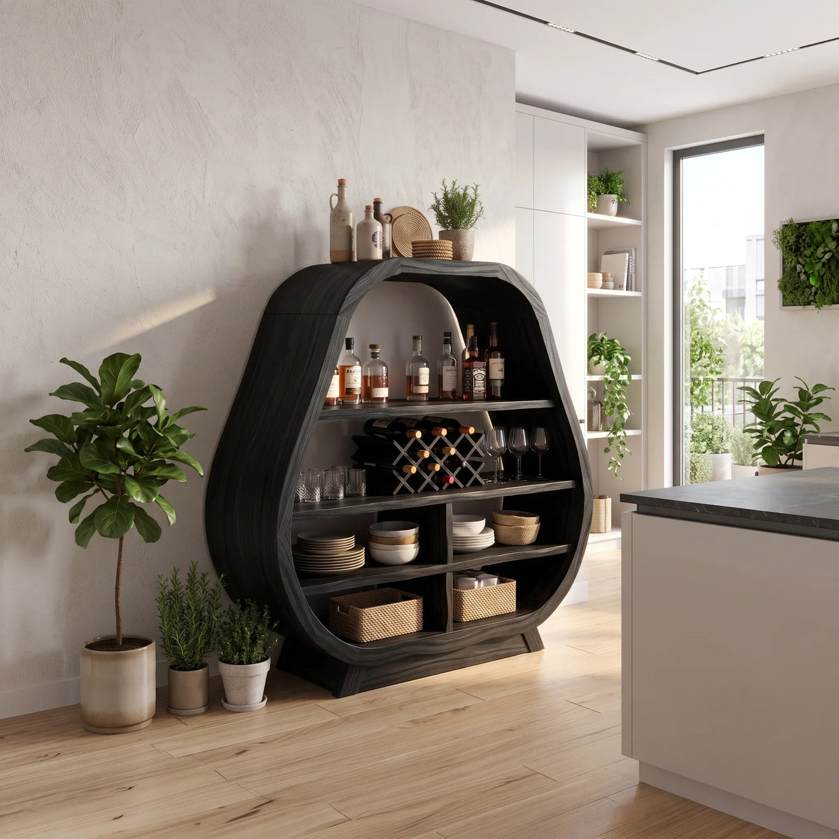 Handcrafted Wine Bar Cabinet Dining Room SILDTTRBCA008