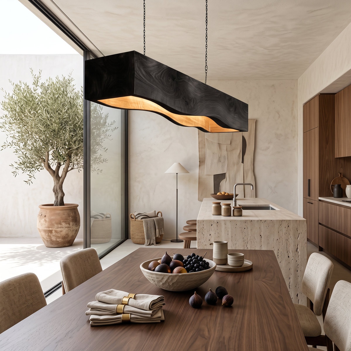 Long Wooden Hanging Lamp For Dining Tables RTTHTTCE010