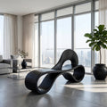 Artistic Wooden Bench With Flowing Sculpture For Luxury Interior RTTHHNCHR161