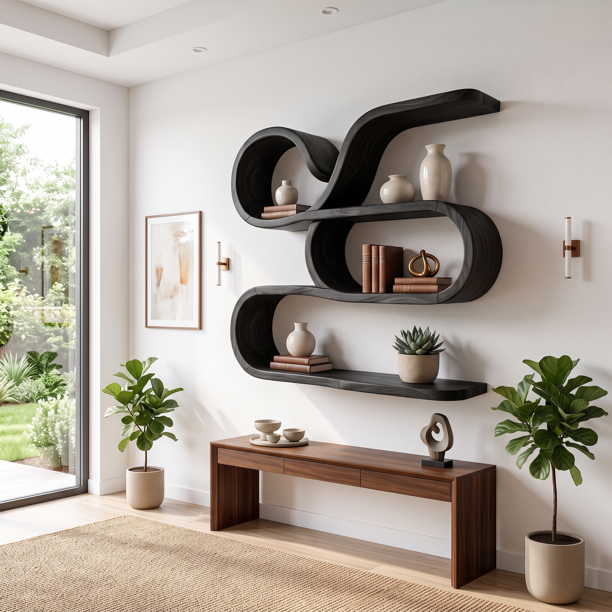 Coastal Wooden Floating Storage Shelves for Bathroom SILDTTRWMS060