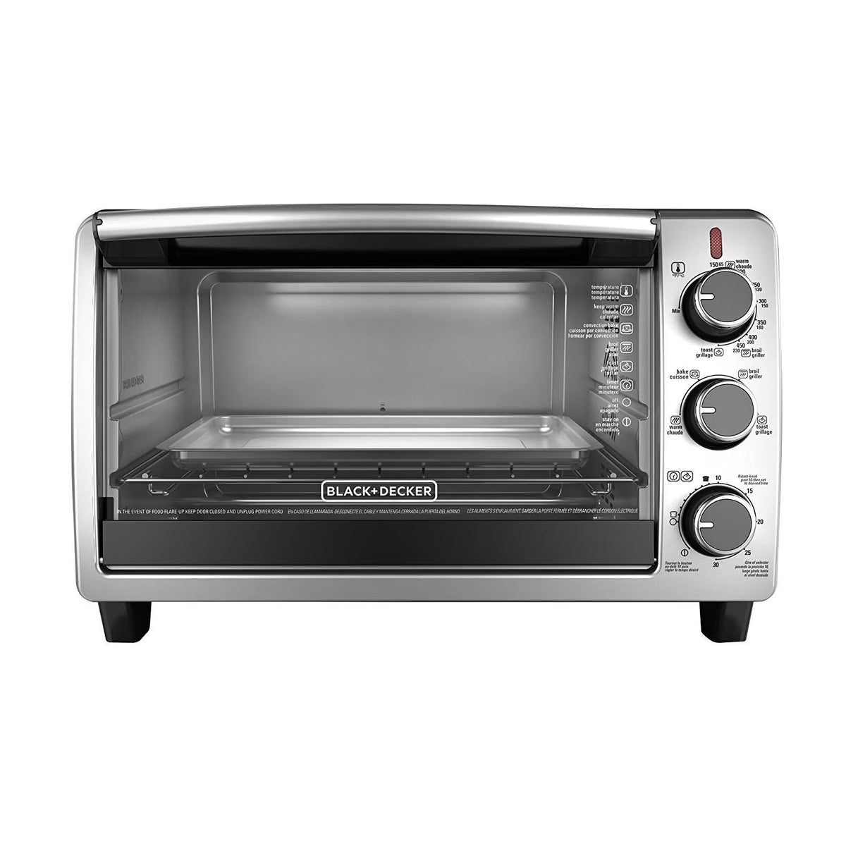 BLACK+DECKER 6-Slice Toaster Oven, Black - TO1950SBD