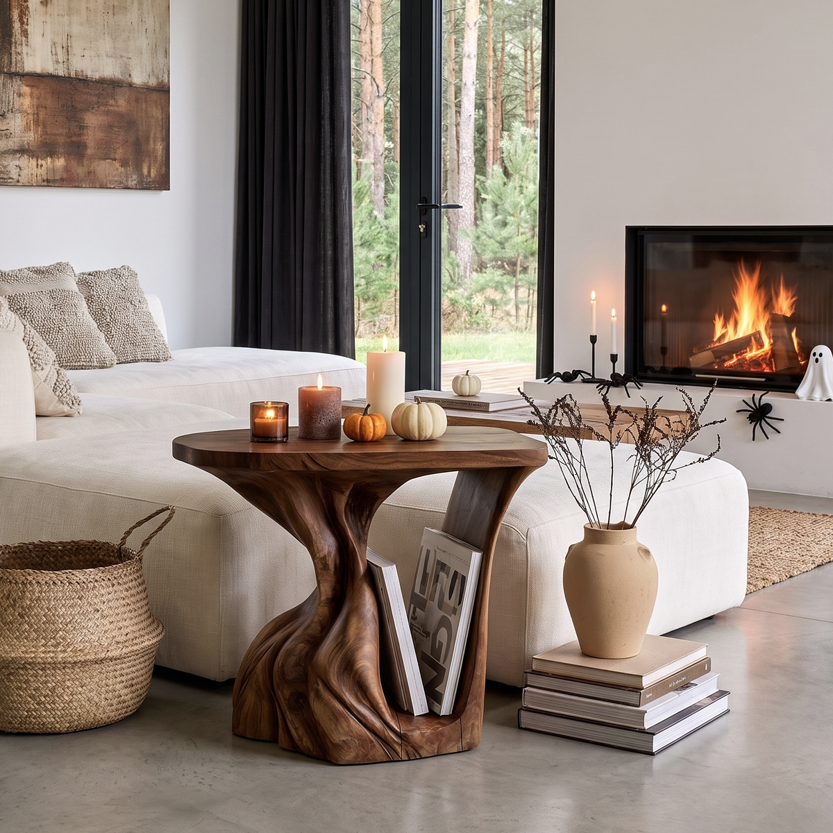 Contemporary Beside Table Halloween Inspired With Sculptural Base For Living Room SINLHASTA318