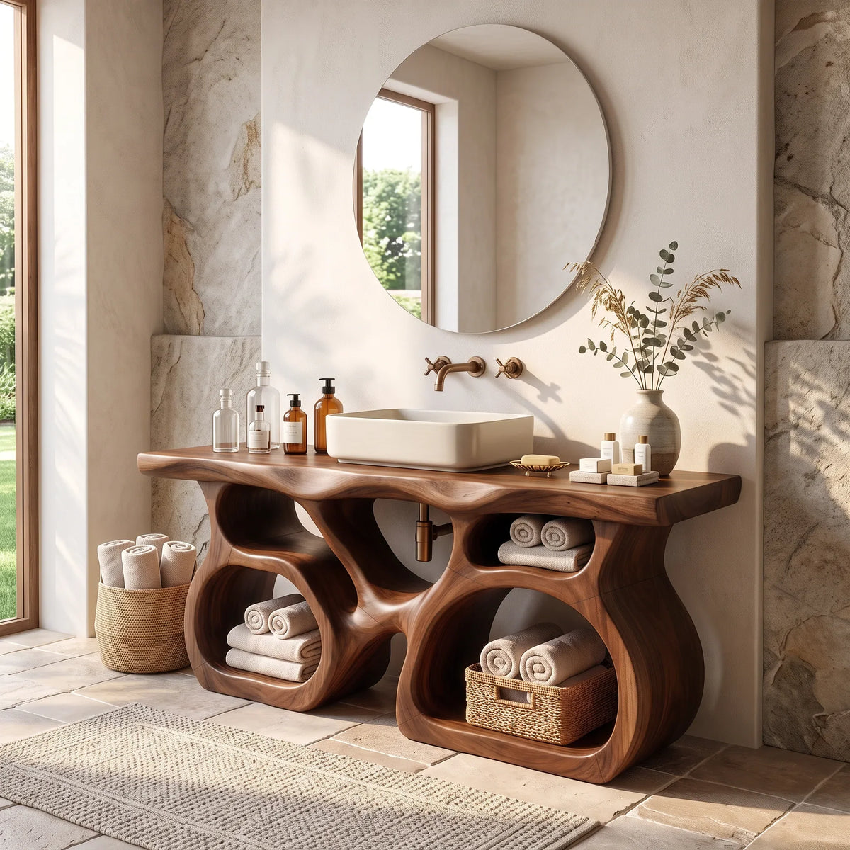 Mid Century Bathroom Sink Vanity Luxury Ensuite SILDTTRBRV214