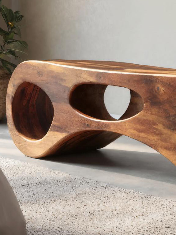 Handcrafted Sculptural Bench For Bedroom Or Entryway SITHHNCHR048