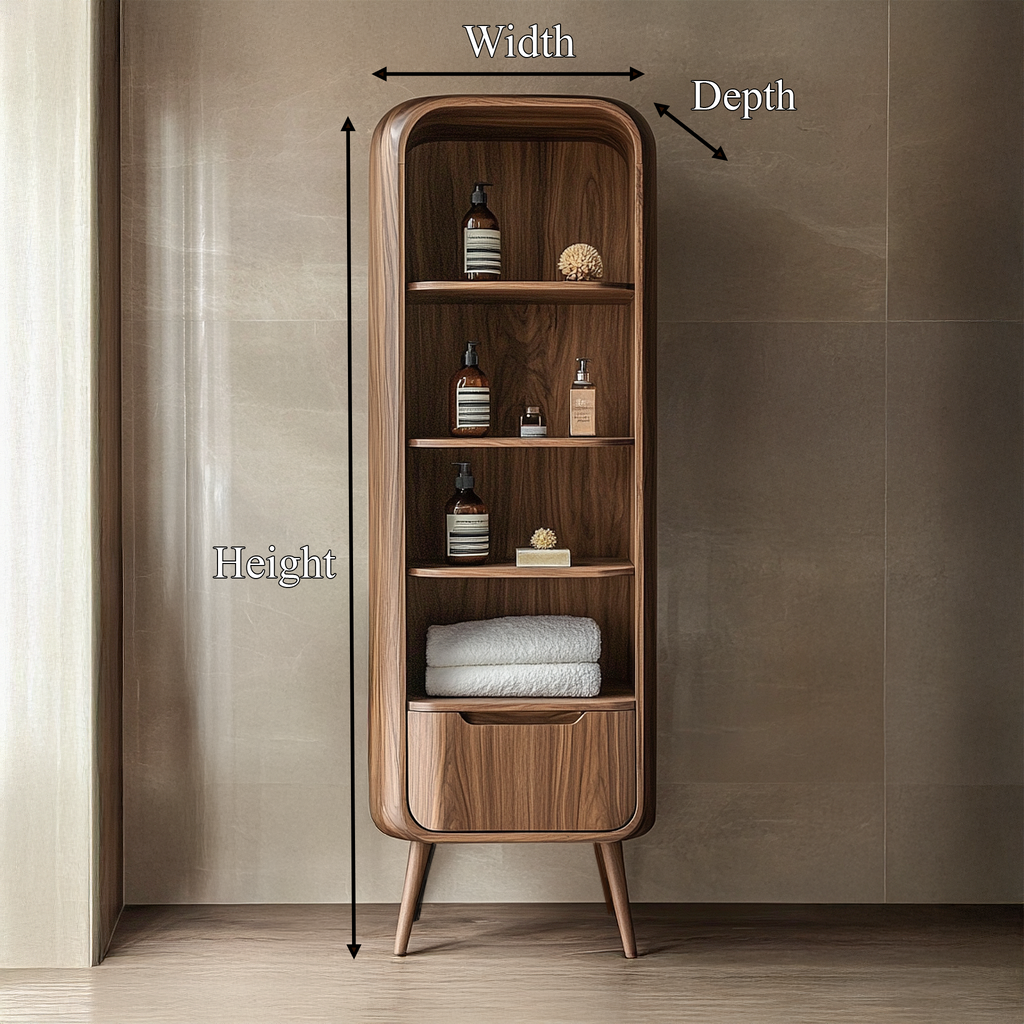 Luxury Sculptural Tall Cabinet For Bathroom Storage And Spa Interior SINLSABCT002