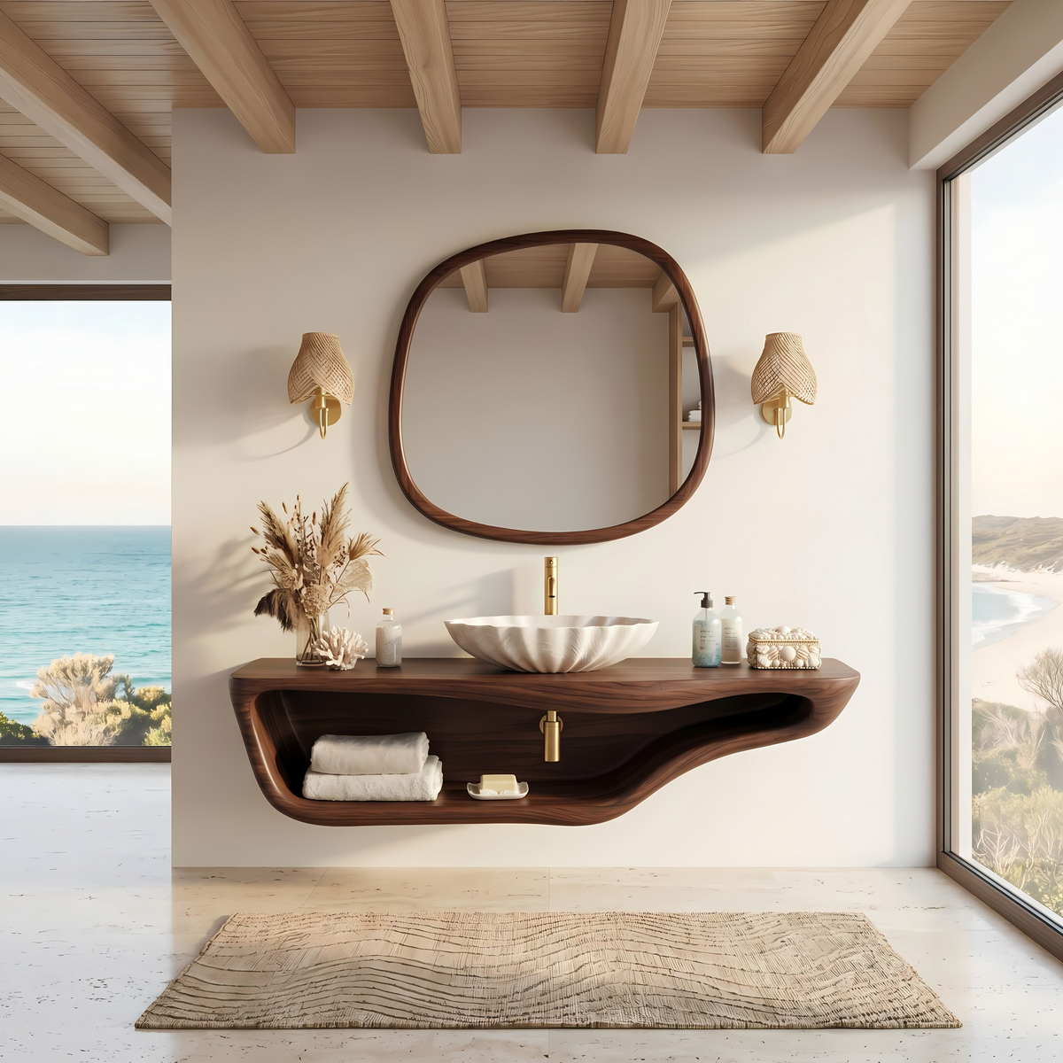 Handcrafted Live Edge Vanity For Custom Bathrooms SILDTTNBAS005