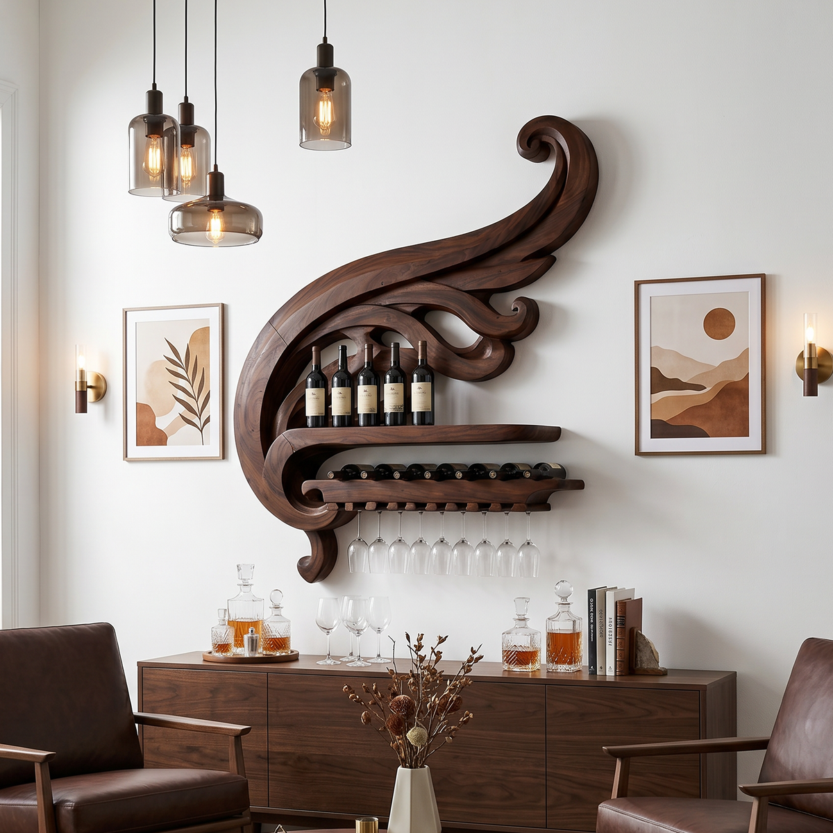 Farmhouse Wine Bottle Holder For Kitchen SILDTTRWH115