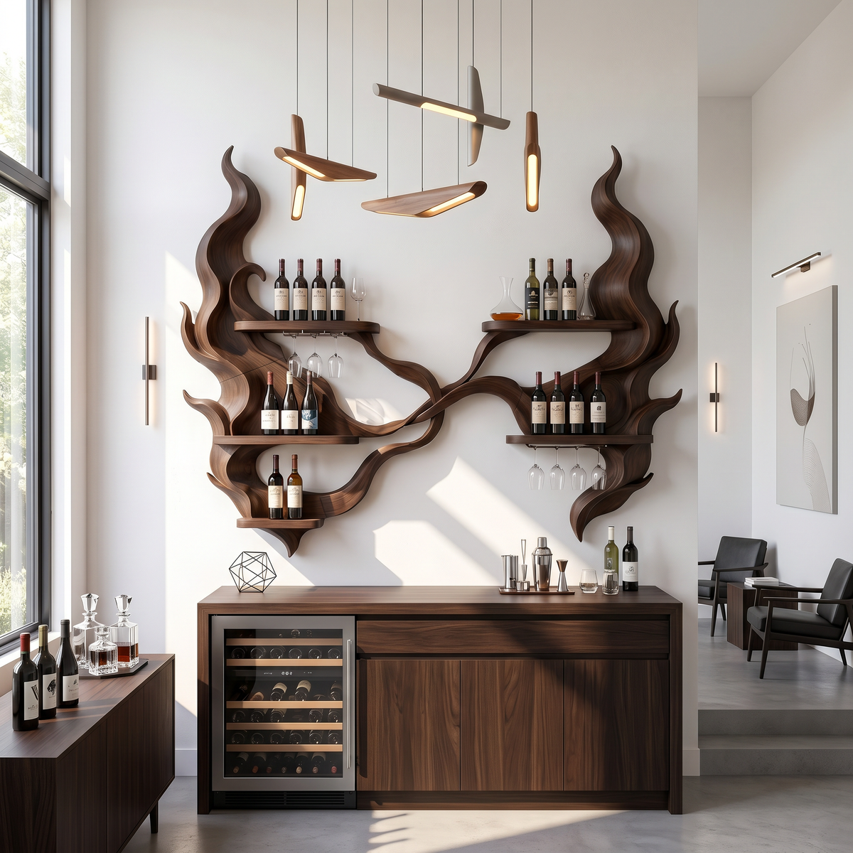 Handcrafted Organic Modern Wine Display Rack For Restaurant SILDTTRWH123
