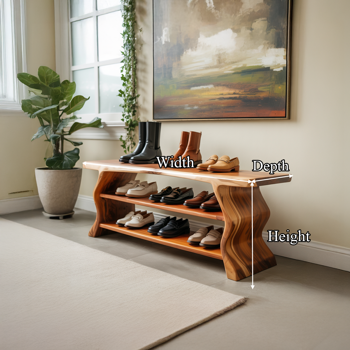 Farmhouse Style Shoe Organizer Entryway And Porch SINLSASB079