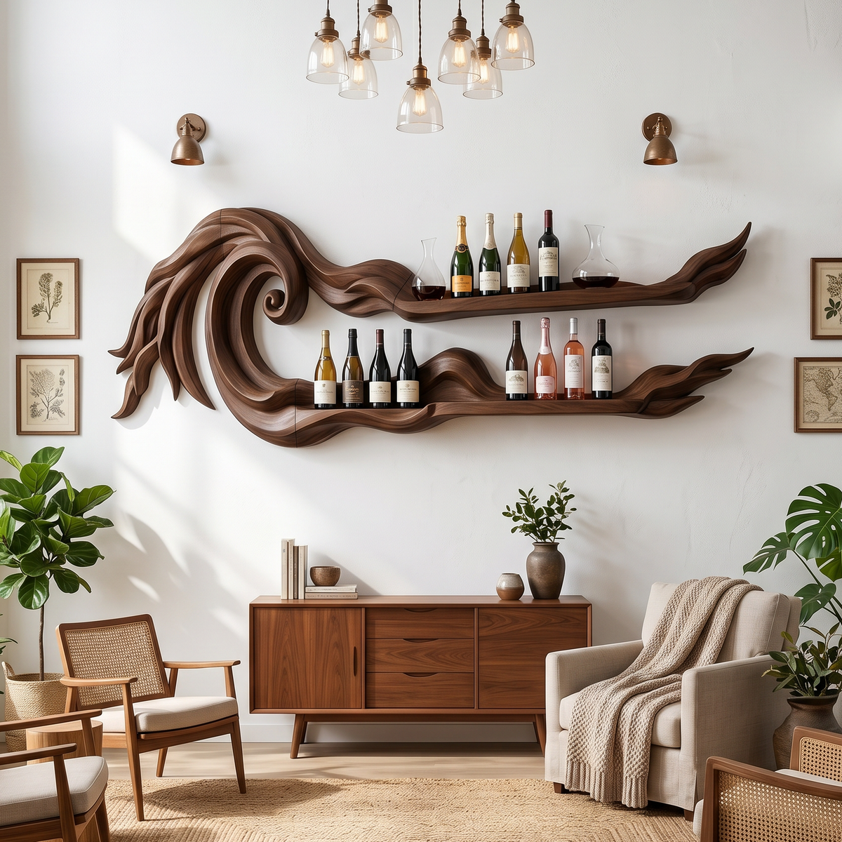 Coastal Wall Wine Rack For Beach House SILDTTRWH111