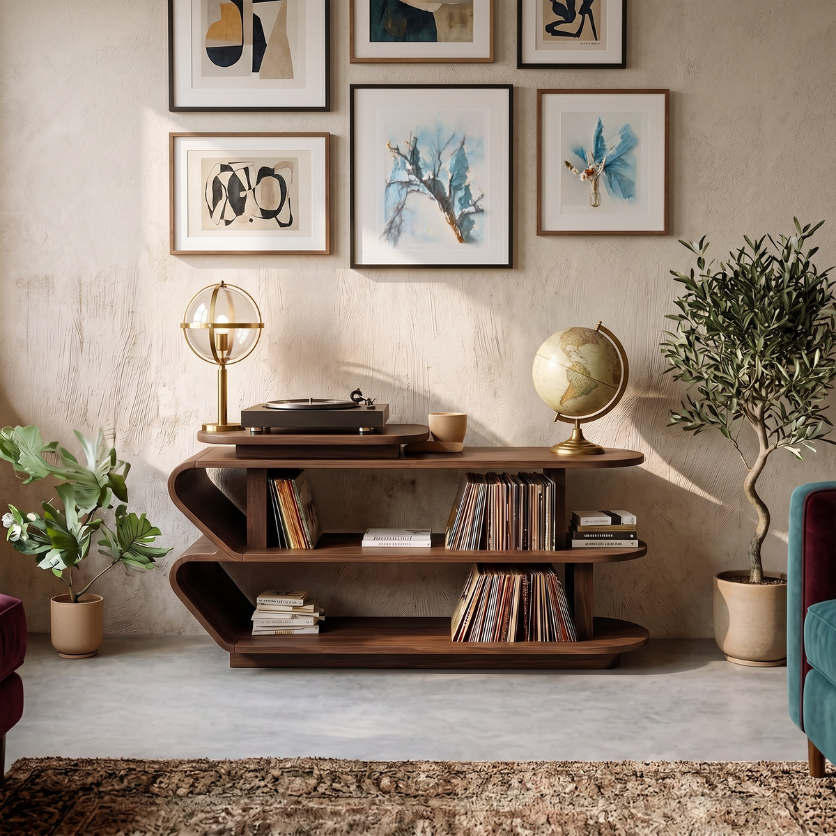 Handcrafted Wood Media Console For Entryway Design SILDTTRRPT023