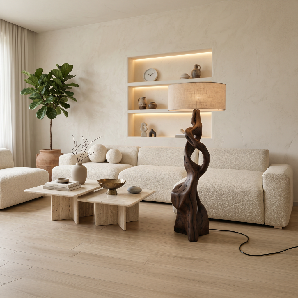 Artistic Carved Floor Lamp For Bedroom Or Living Room SITHTTLAM014
