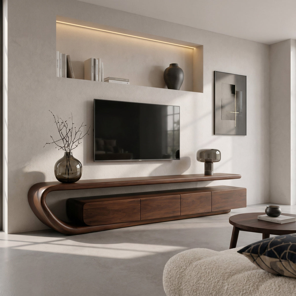 Handcrafted Natural Wood TV Console For Luxury Interior RTTHHNTVC140