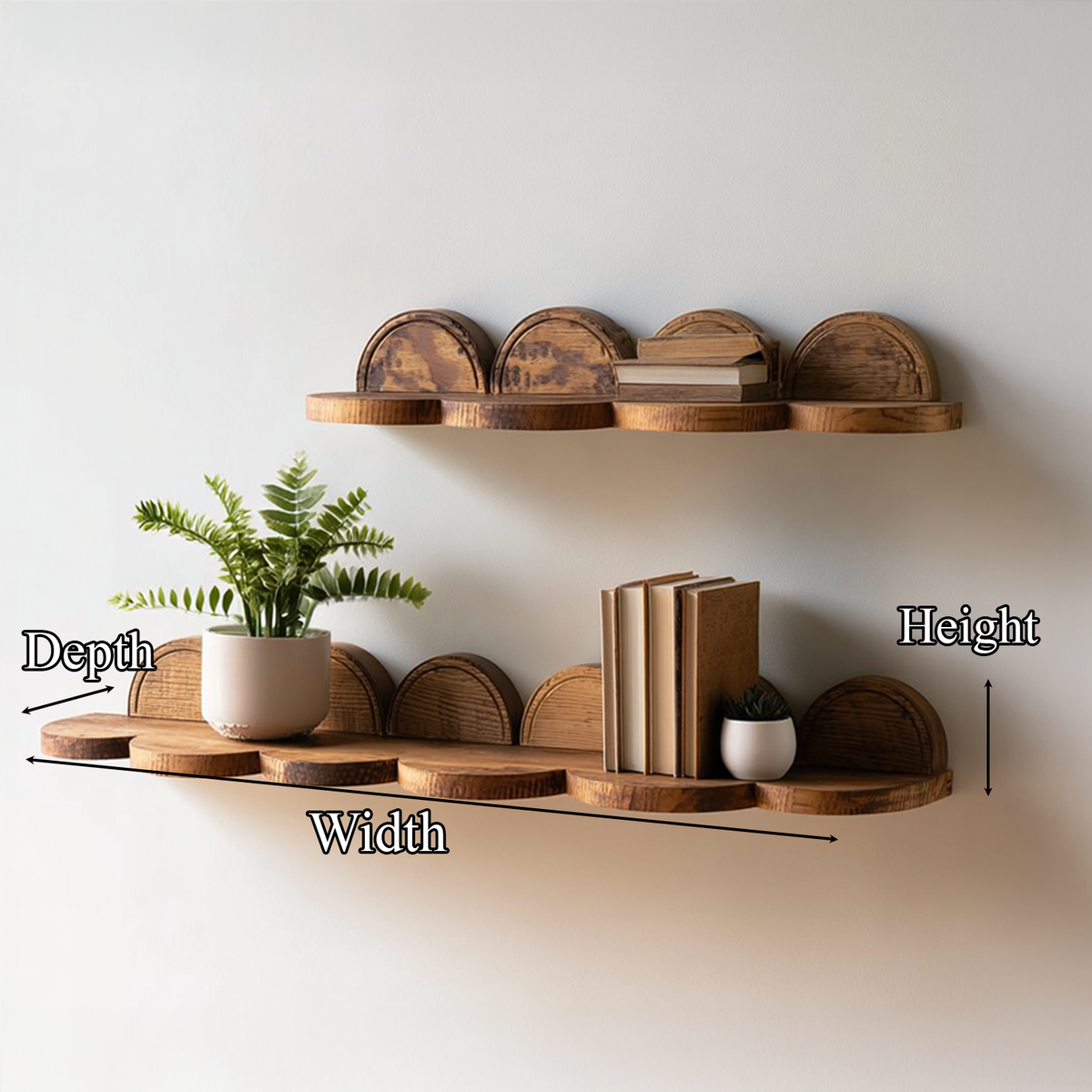 Floating Corner Shelf Solid Wood Home Accent Gift SINLSAFL078