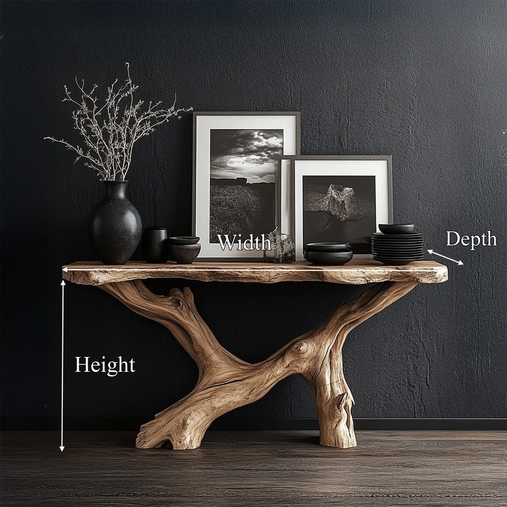 Live Edge Console Table Natural Wood Rustic Handmade Gift SINLSACS089