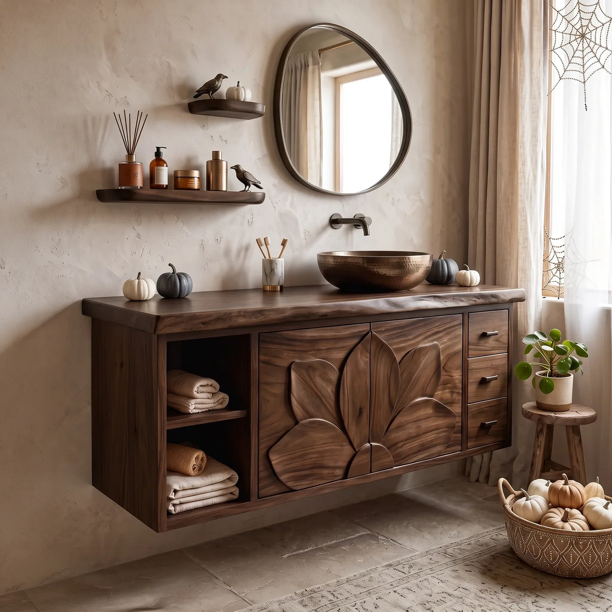 Farmhouse Skull Storage Bathroom Vanity Country Retreat SILDTTRBRV237
