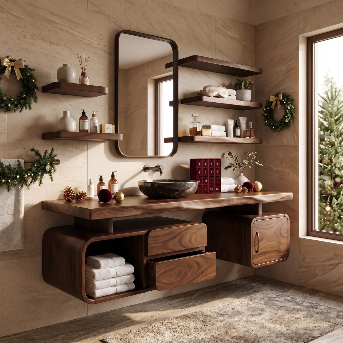 Handcrafted Organic Modern Christmas Vanity Beach Retreat SILDTTRBRV246