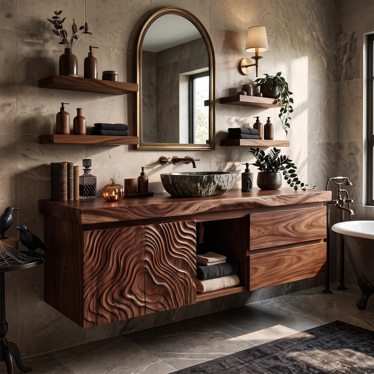 Contemporary Halloween Floating Bathroom Vanity Urban Loft SILDTTRBRV235