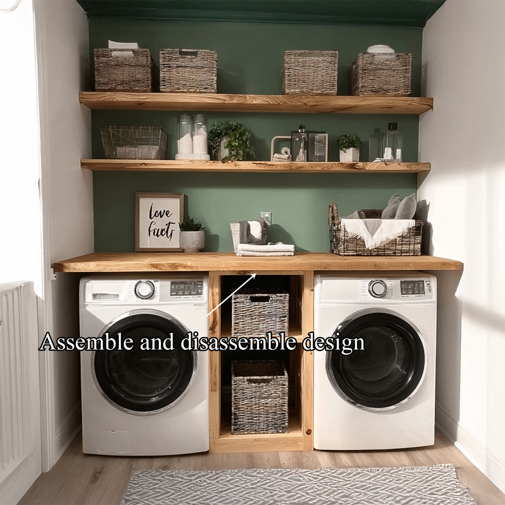 Laundry Nook Shelf Handmade Rustic Wood Gift SINLSALN003