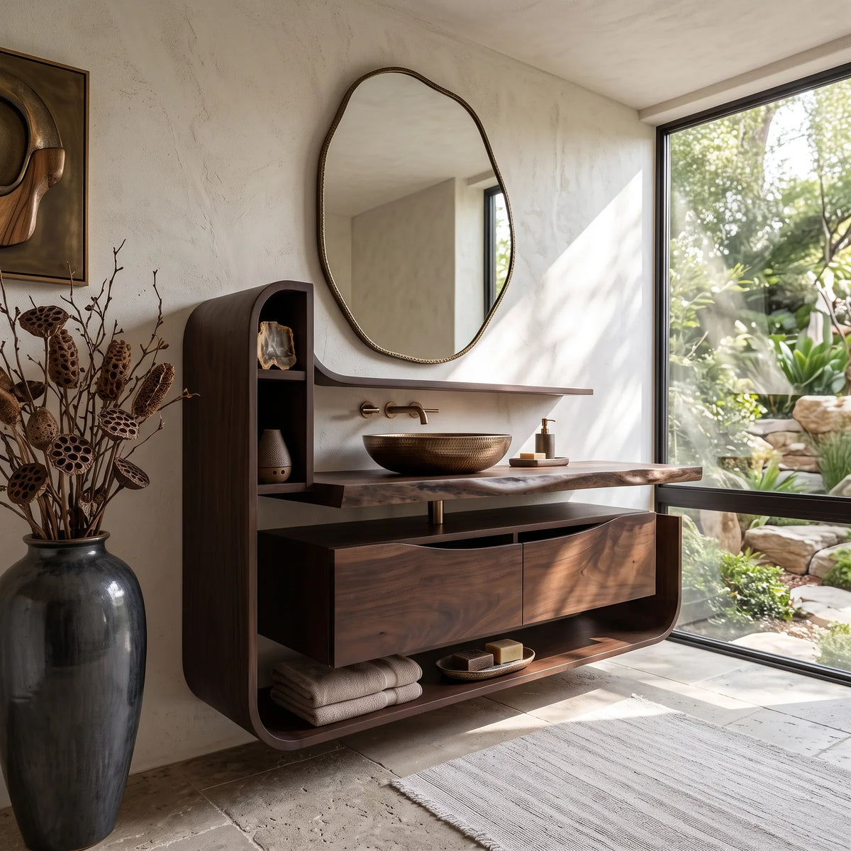 Handcrafted Organic Floating Bathroom Vanity Luxury Ensuite SILDTTRBRV202