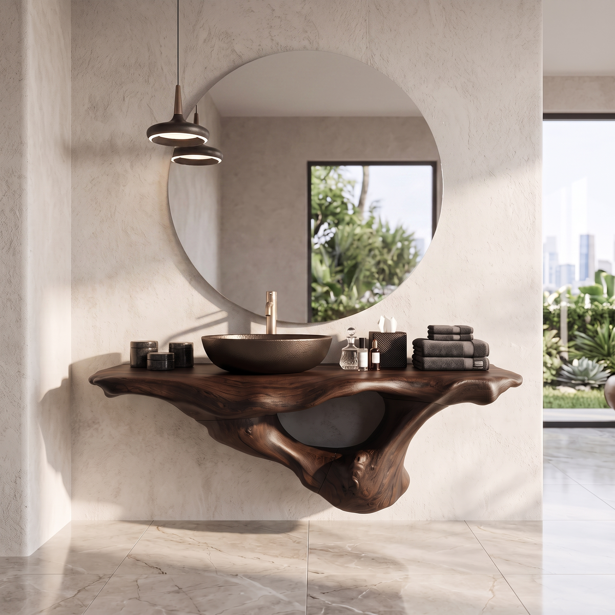 Handcrafted Live Edge Bathroom Vanity Premium Furniture SILDTTRBAS003