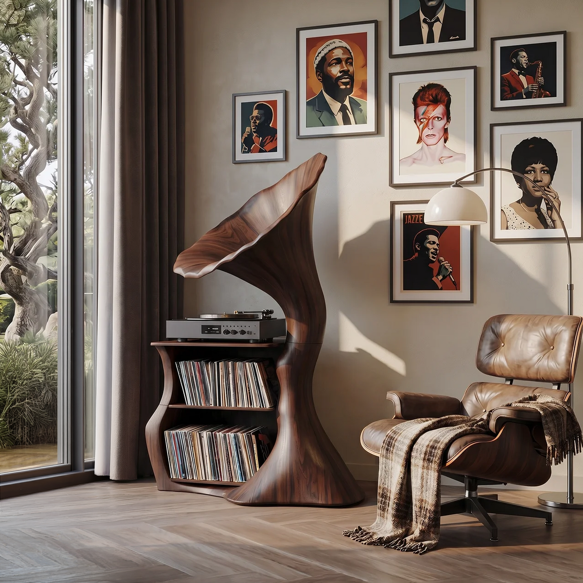 Handcrafted Record Player Stand For Livingroom Decor SILDTTRRPT007
