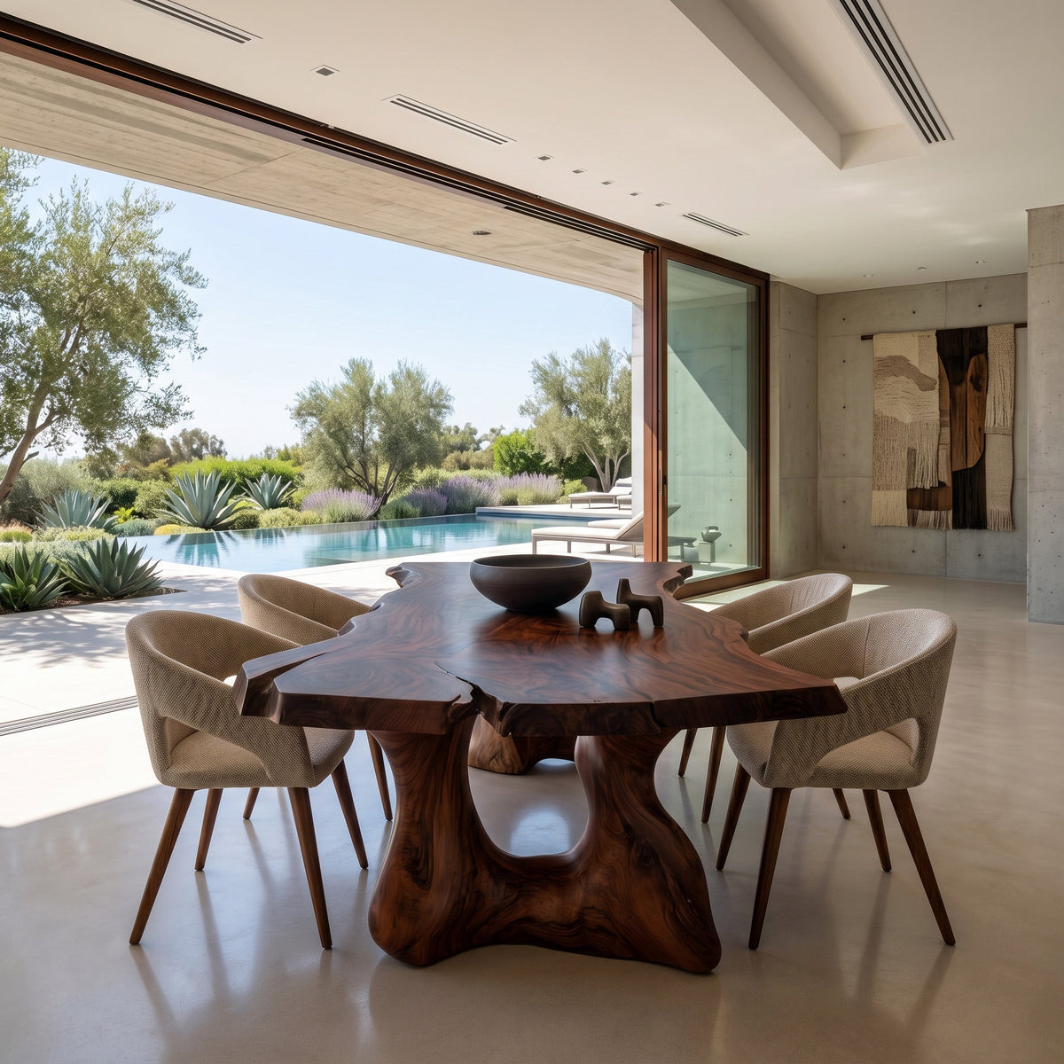 Live Edge Sculptural Dining Table For Modern Dining Room RTTHHNDN095