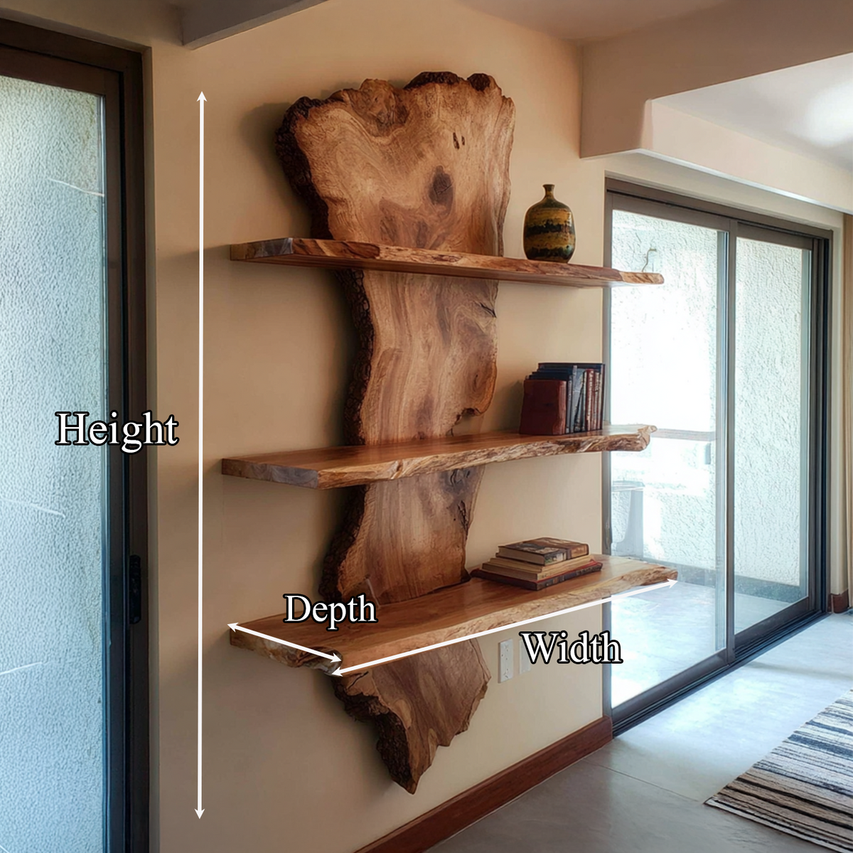 Floating Shelf Set Solid Wood Handmade Gift SINLSAFL077